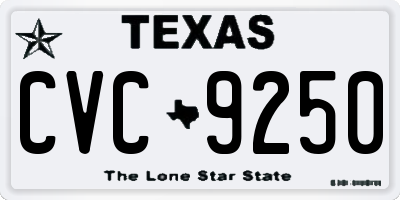 TX license plate CVC9250