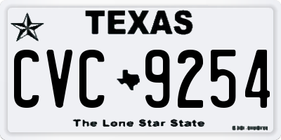 TX license plate CVC9254