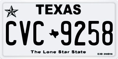 TX license plate CVC9258