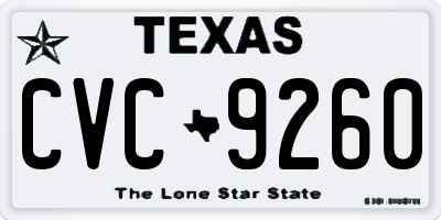 TX license plate CVC9260