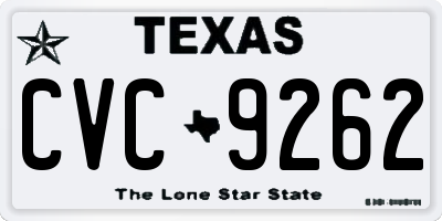 TX license plate CVC9262
