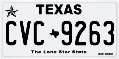 TX license plate CVC9263