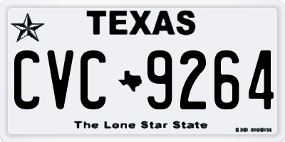 TX license plate CVC9264