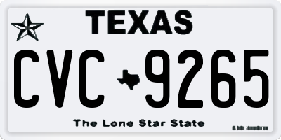 TX license plate CVC9265