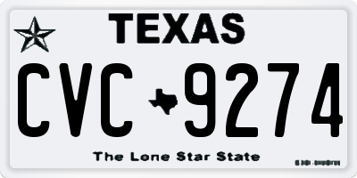 TX license plate CVC9274