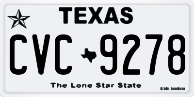 TX license plate CVC9278