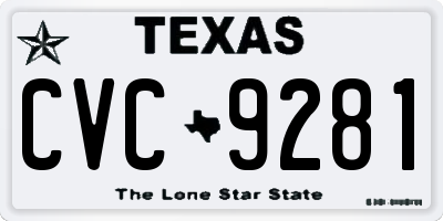 TX license plate CVC9281