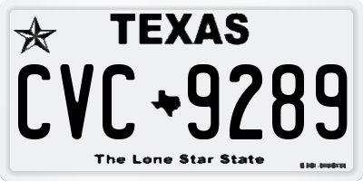 TX license plate CVC9289