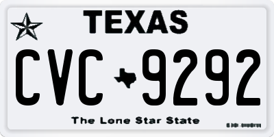 TX license plate CVC9292