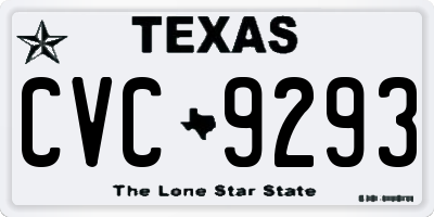 TX license plate CVC9293