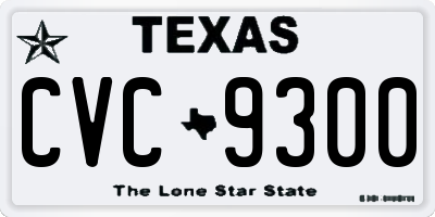 TX license plate CVC9300