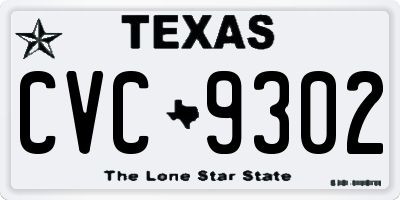 TX license plate CVC9302