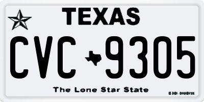 TX license plate CVC9305