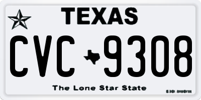TX license plate CVC9308