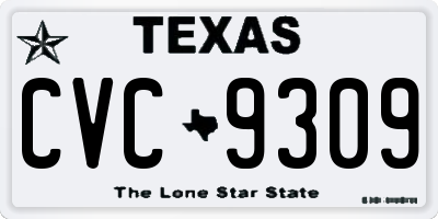 TX license plate CVC9309