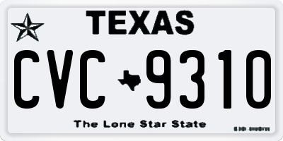 TX license plate CVC9310