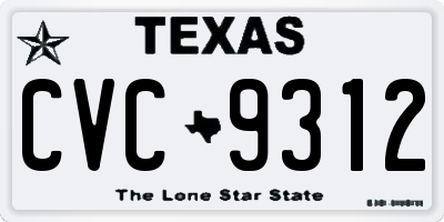 TX license plate CVC9312