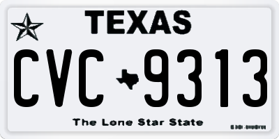 TX license plate CVC9313
