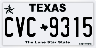 TX license plate CVC9315