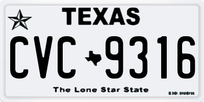 TX license plate CVC9316