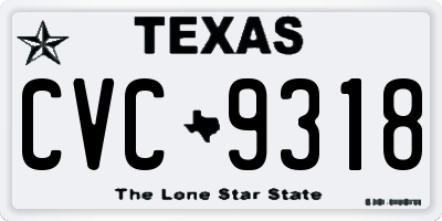 TX license plate CVC9318