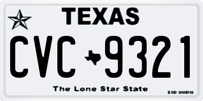 TX license plate CVC9321