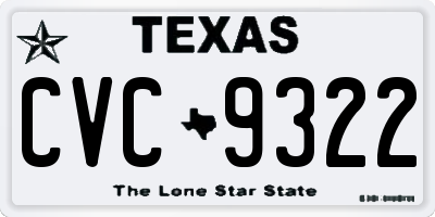 TX license plate CVC9322