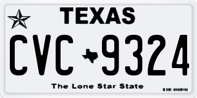 TX license plate CVC9324