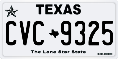 TX license plate CVC9325