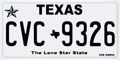 TX license plate CVC9326