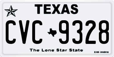 TX license plate CVC9328