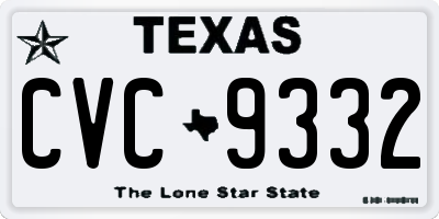 TX license plate CVC9332