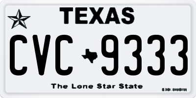 TX license plate CVC9333