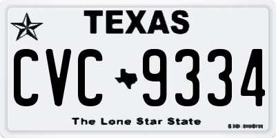 TX license plate CVC9334