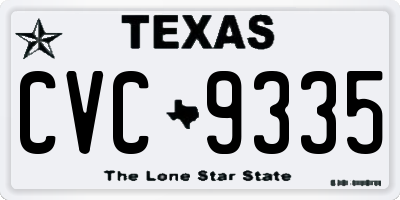 TX license plate CVC9335