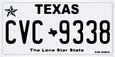 TX license plate CVC9338