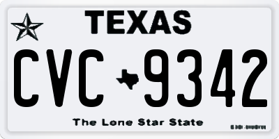 TX license plate CVC9342
