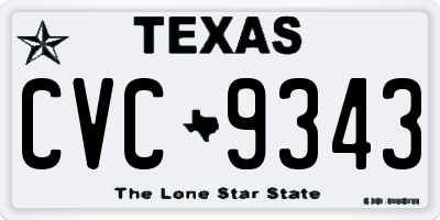 TX license plate CVC9343