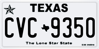 TX license plate CVC9350