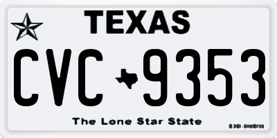 TX license plate CVC9353