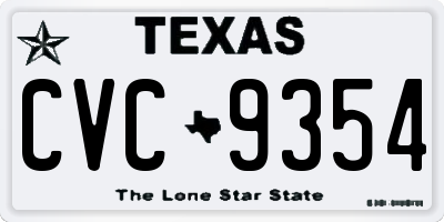 TX license plate CVC9354