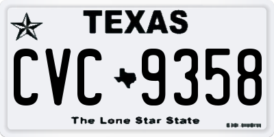 TX license plate CVC9358