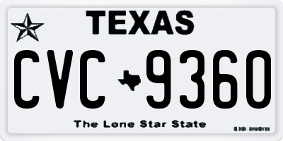 TX license plate CVC9360