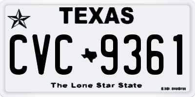 TX license plate CVC9361