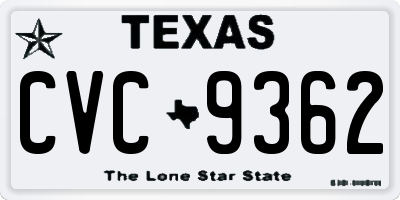 TX license plate CVC9362