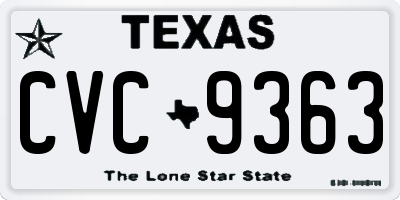 TX license plate CVC9363