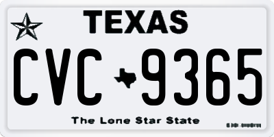 TX license plate CVC9365