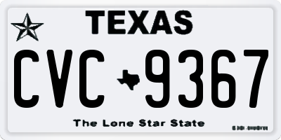 TX license plate CVC9367