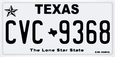 TX license plate CVC9368
