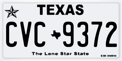 TX license plate CVC9372
